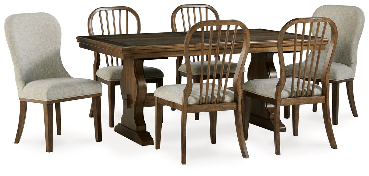 Sturlayne Dining Table and 6 Chairs in Brown from Ashley - Luna Furniture