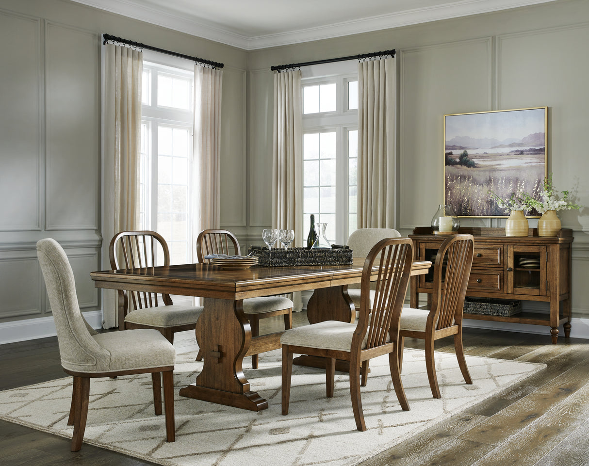 Sturlayne Dining Table and 6 Chairs in Brown from Ashley - Luna Furniture