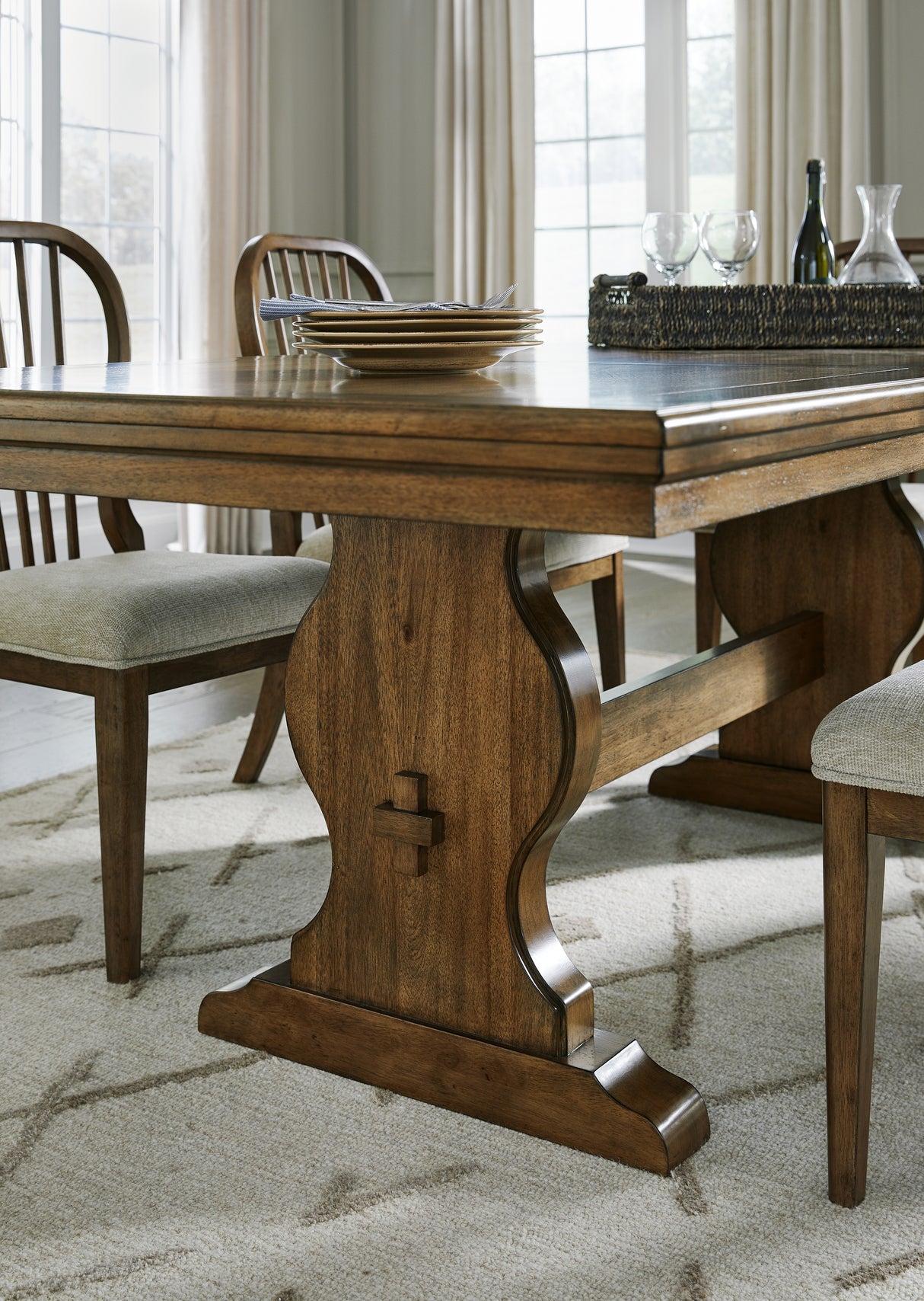 Sturlayne Dining Table and 6 Chairs in Brown from Ashley - Luna Furniture