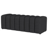 Summer Charcoal Upholstered Channel Tufted Accent Bench from Coaster - Luna Furniture