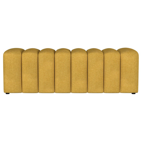 Summer Mustard Yellow Upholstered Channel Tufted Accent Bench from Coaster - Luna Furniture