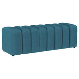 Summer Peacock Blue Upholstered Channel Tufted Accent Bench from Coaster - Luna Furniture