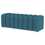 Summer Peacock Blue Upholstered Channel Tufted Accent Bench from Coaster - Luna Furniture