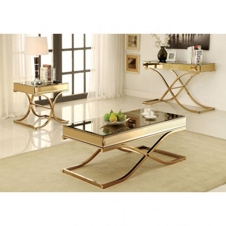 Sundance Brass Sofa Table from Furniture of America - Luna Furniture