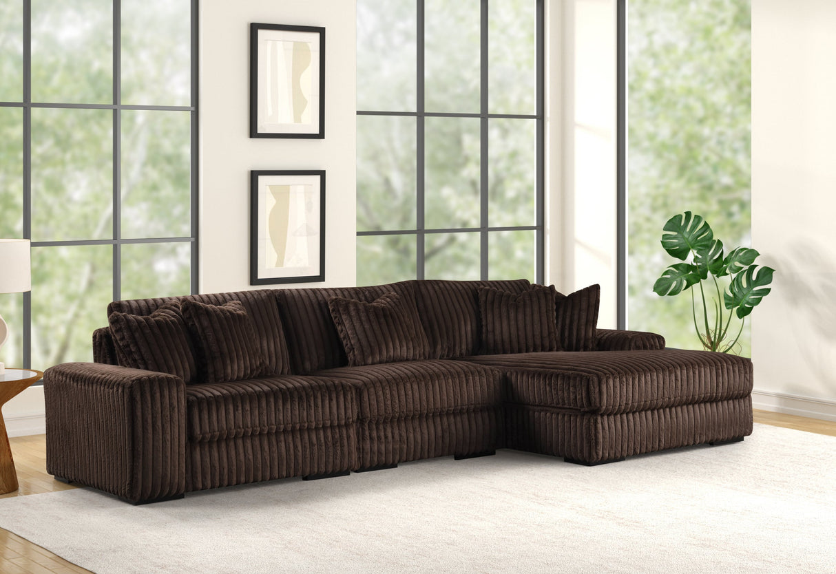 Sunday Chocolate 3-Piece Sectional from Happy Homes - Luna Furniture