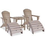 Sundown Treasure 2 Outdoor Adirondack Chairs and Ottomans with Side Table in Driftwood - PKG013807