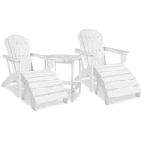 Sundown Treasure 2 Outdoor Adirondack Chairs and Ottomans with Side Table in White - PKG013798