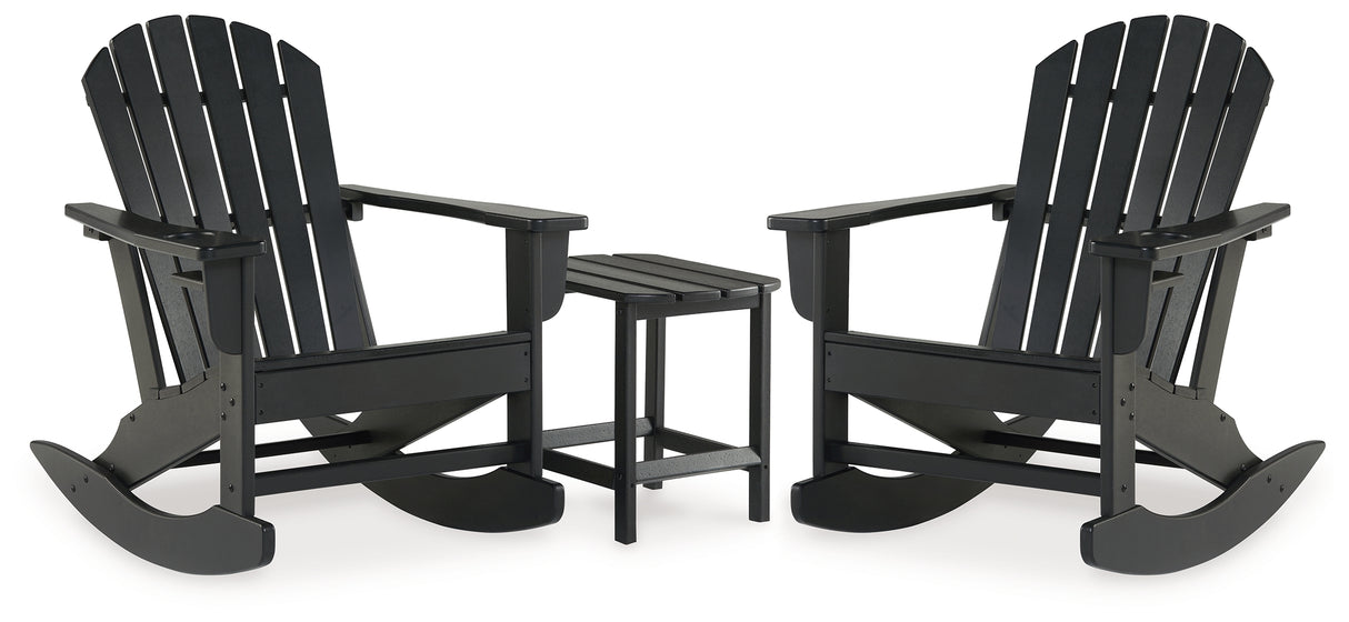 Sundown Treasure 2 Outdoor Chairs with End Table in Black - PKG021085