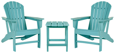 Sundown Treasure 2 Outdoor Chairs with End Table in Turquoise from Ashley - Luna Furniture