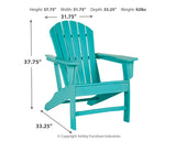 Sundown Treasure 2 Outdoor Chairs with End Table in Turquoise from Ashley - Luna Furniture