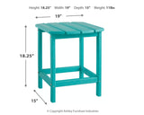 Sundown Treasure 2 Outdoor Chairs with End Table in Turquoise from Ashley - Luna Furniture