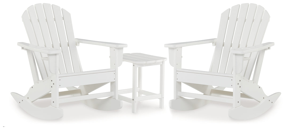 Sundown Treasure 2 Outdoor Chairs with End Table in White - PKG021087