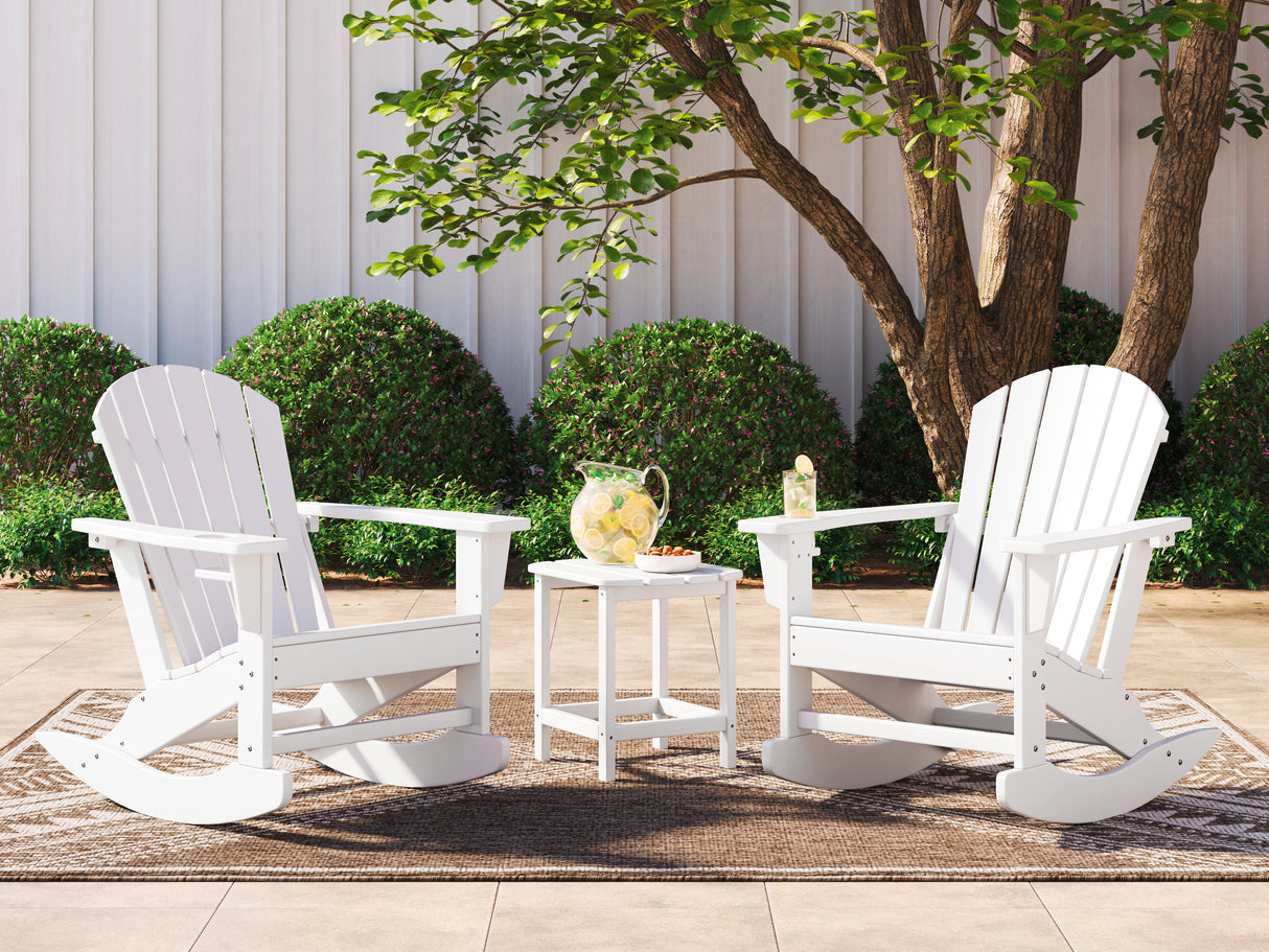 Sundown Treasure 2 Outdoor Chairs with End Table in White - PKG021087