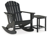 Sundown Treasure Outdoor Chair with End Table in Black - PKG021086