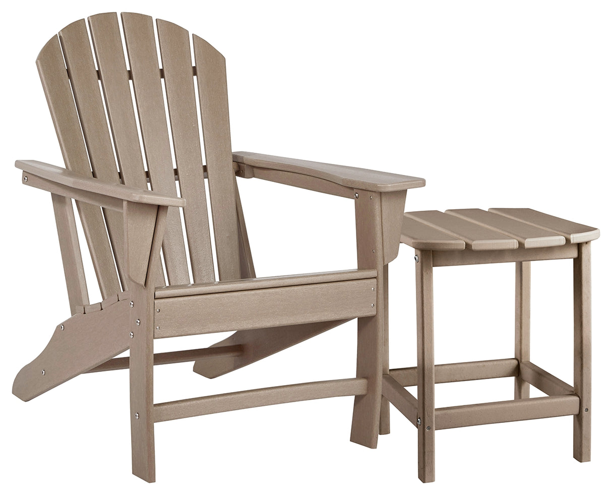 Sundown Treasure Outdoor Chair with End Table in Driftwood - PKG008193