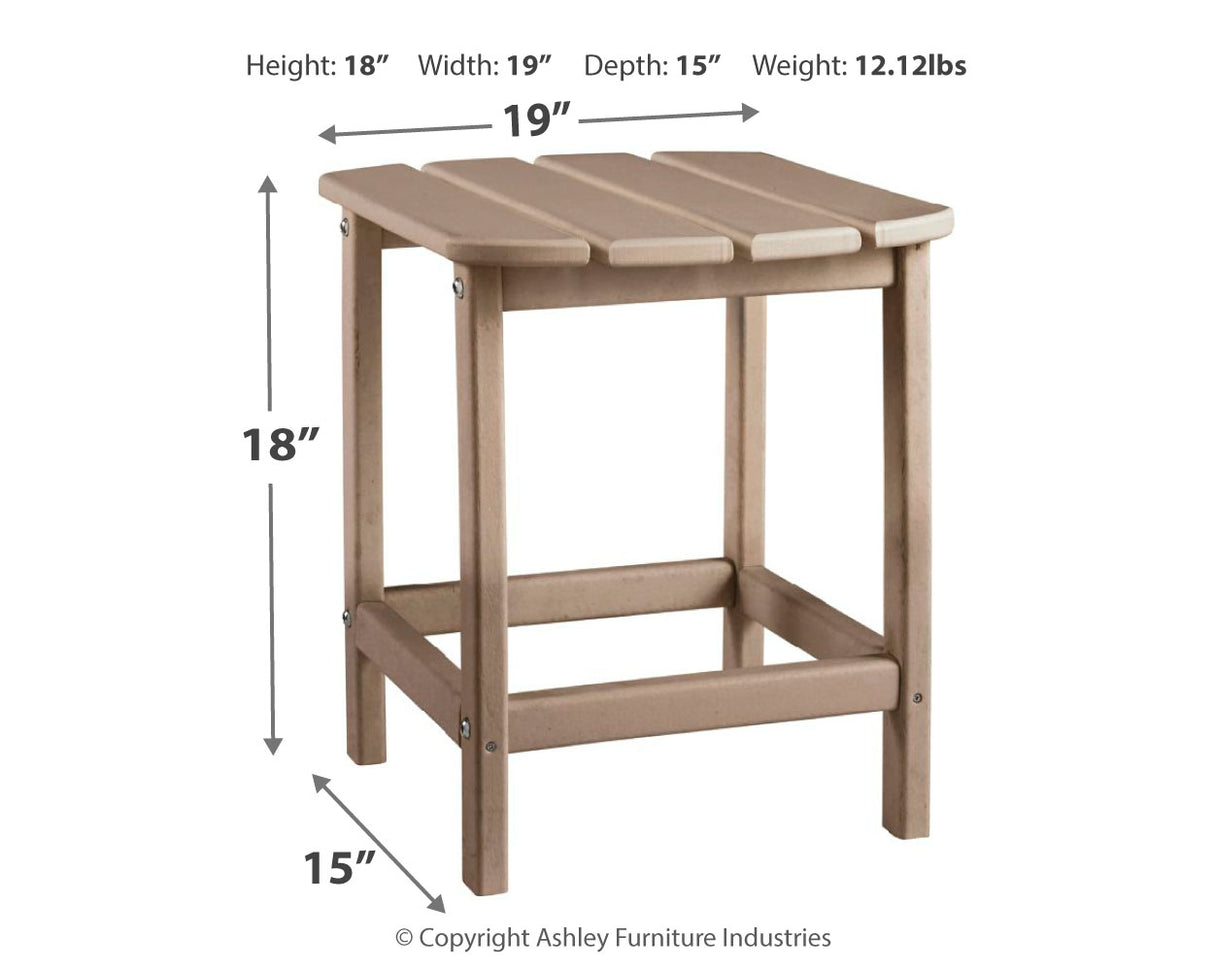 Sundown Treasure Outdoor Chair with End Table in Driftwood - PKG008193