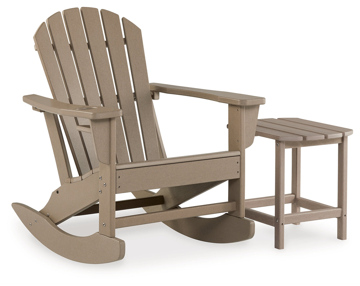 Sundown Treasure Outdoor Chair with End Table in Driftwood - PKG021084