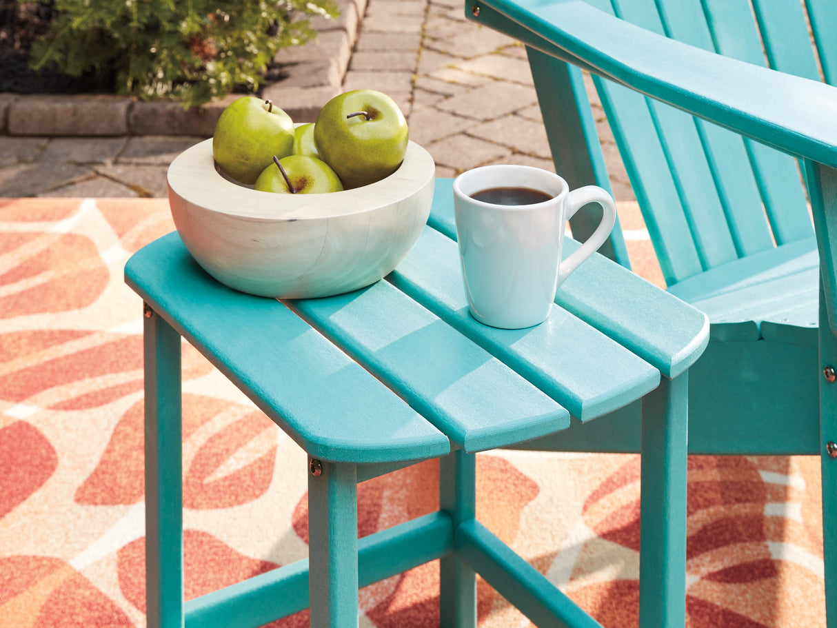 Sundown Treasure Outdoor Chair with End Table in Turquoise from Ashley - Luna Furniture