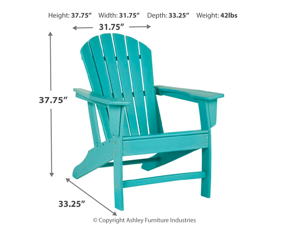 Sundown Treasure Outdoor Chair with End Table in Turquoise from Ashley - Luna Furniture