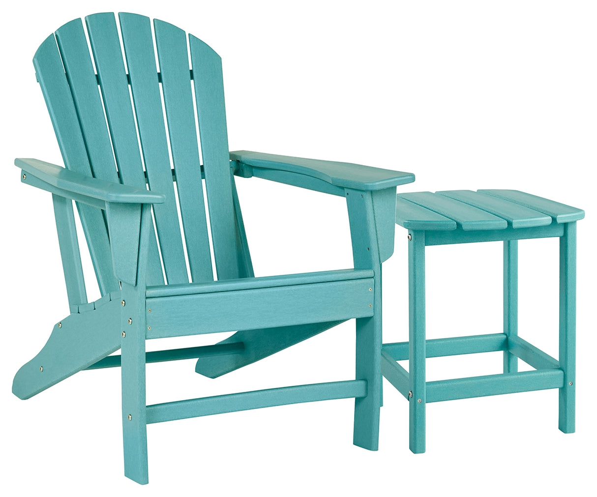 Sundown Treasure Outdoor Chair with End Table in Turquoise from Ashley - Luna Furniture