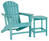 Sundown Treasure Outdoor Chair with End Table in Turquoise from Ashley - Luna Furniture