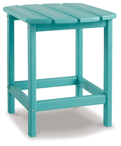 Sundown Treasure Outdoor Chair with End Table in Turquoise from Ashley - Luna Furniture