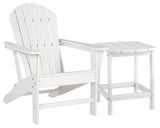 Sundown Treasure Outdoor Chair with End Table in White - PKG008187