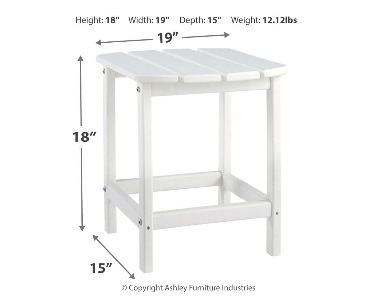 Sundown Treasure Outdoor Chair with End Table in White - PKG008187