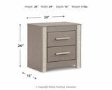 Surancha Full Panel Bed with Mirrored Dresser and 2 Nightstands in Gray - PKG015266