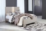 Surancha Full Panel Bed with Mirrored Dresser and 2 Nightstands in Gray - PKG015266