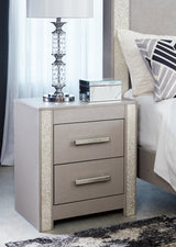 Surancha Full Panel Bed with Mirrored Dresser and 2 Nightstands in Gray - PKG015266