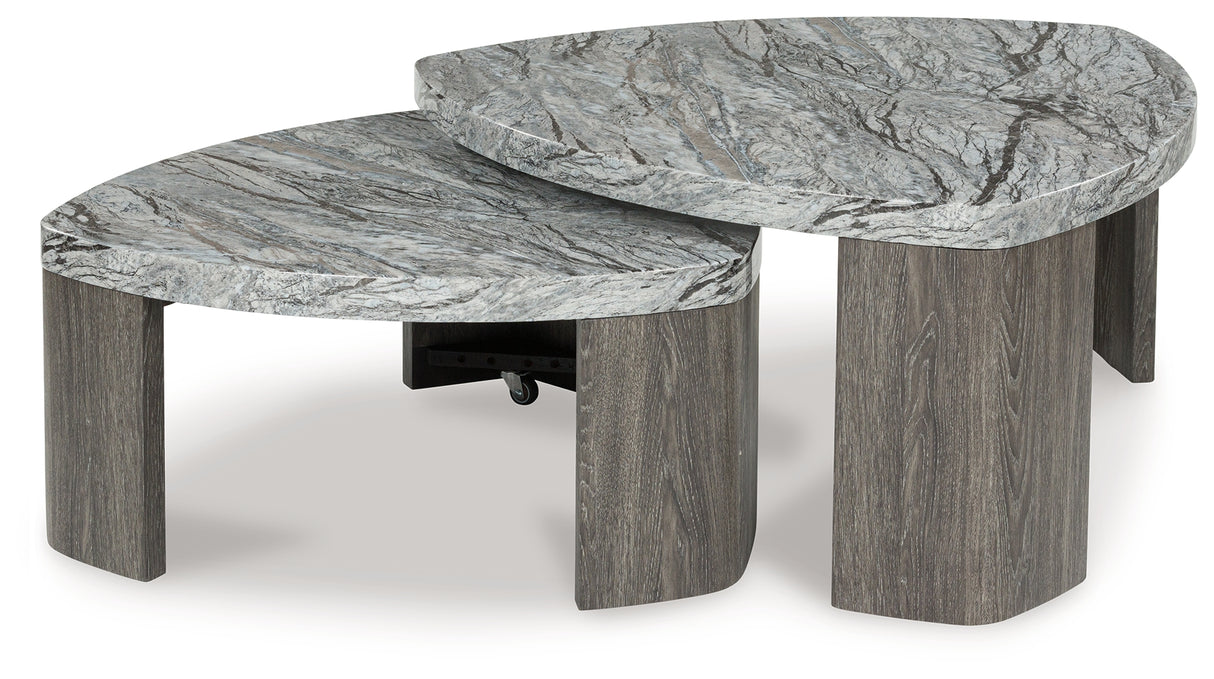 Surmour Gray/Brown Stacked Coffee Table - T600-0