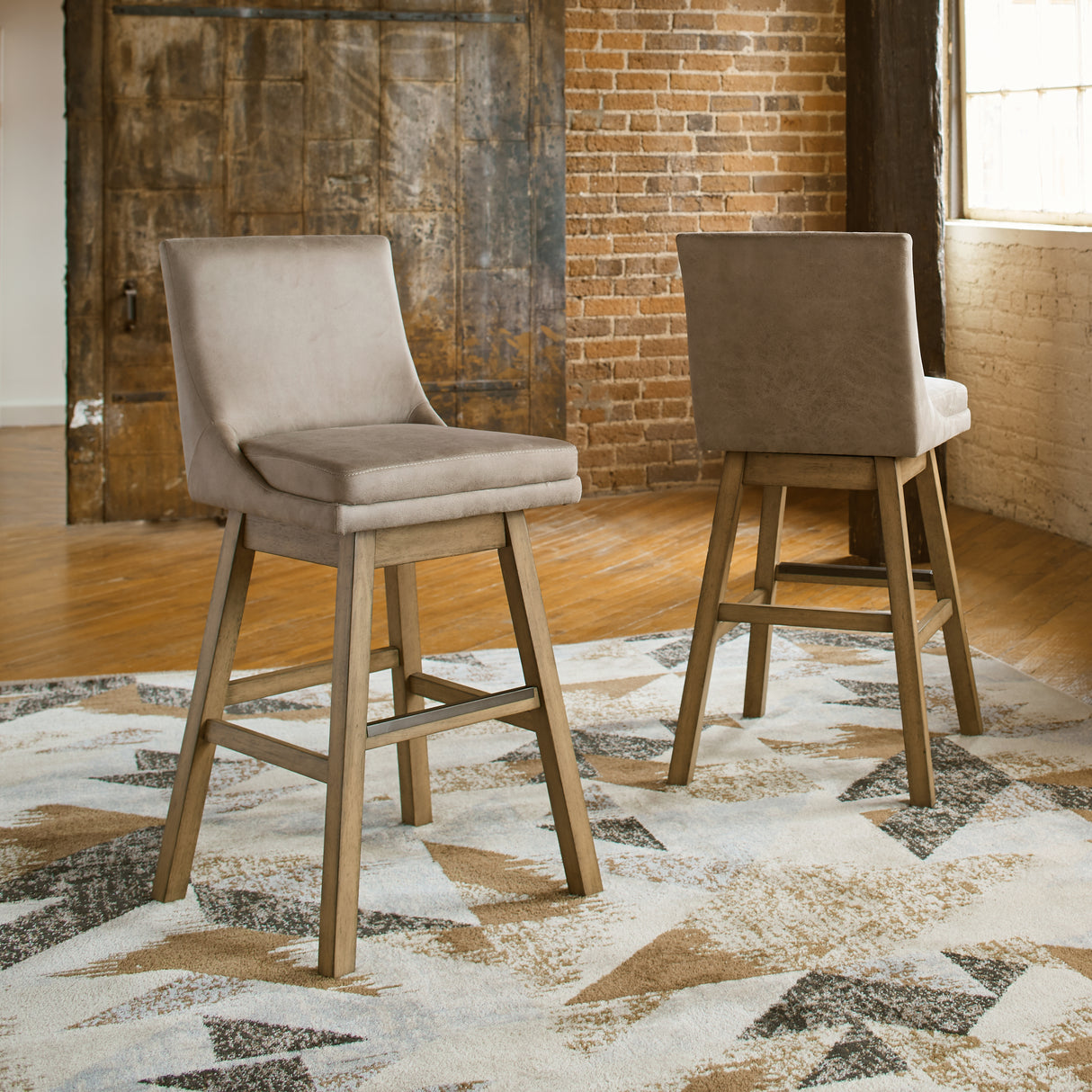 Tallenger 2-Piece Bar Stool in Beige from Ashley - Luna Furniture