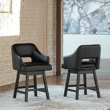 Tallenger 2-Piece Bar Stool in Black/Dark Brown from Ashley - Luna Furniture