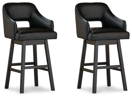 Tallenger 2-Piece Bar Stool in Black/Dark Brown - PKG008409