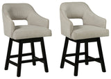 Tallenger 2-Piece Bar Stool in Linen/Brown - PKG008404