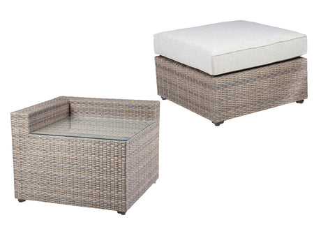 Tamyra Resin Wicker Side Table & Ottoman from Steve Silver - Luna Furniture