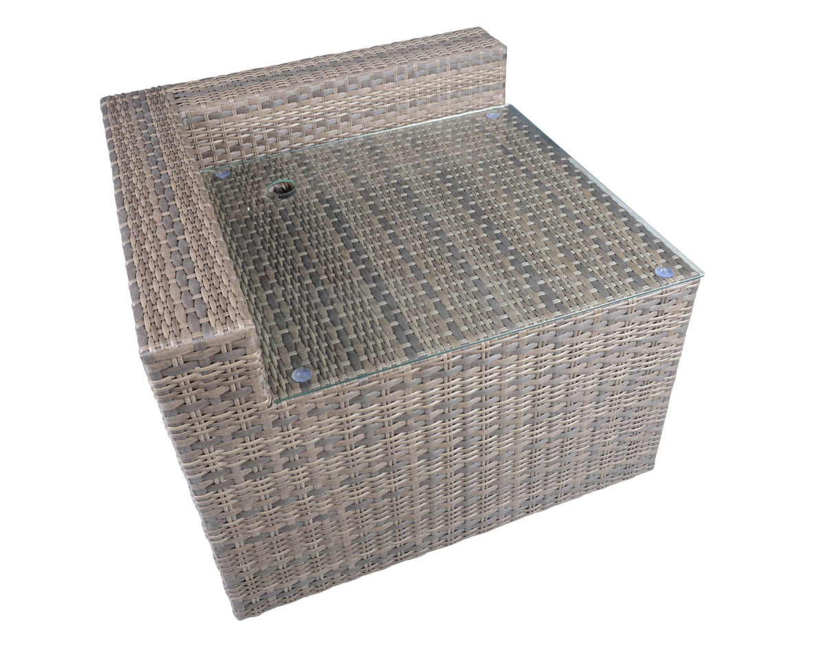 Tamyra Resin Wicker Side Table & Ottoman from Steve Silver - Luna Furniture