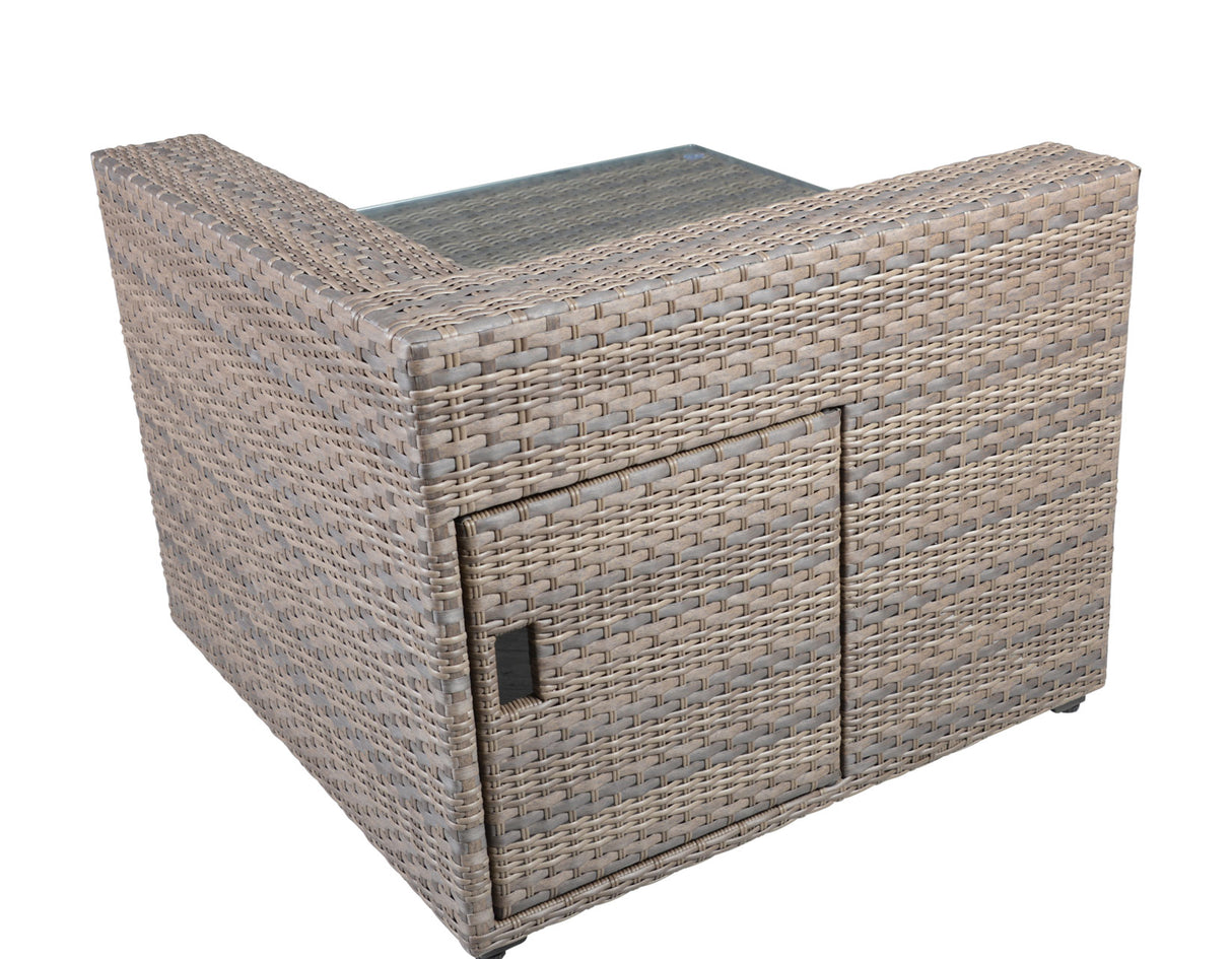 Tamyra Resin Wicker Side Table & Ottoman from Steve Silver - Luna Furniture