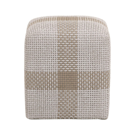 Cross Accent Cube in Taupe & White Flat Rope, Taupe Stripe - 6880.WTA/TAU