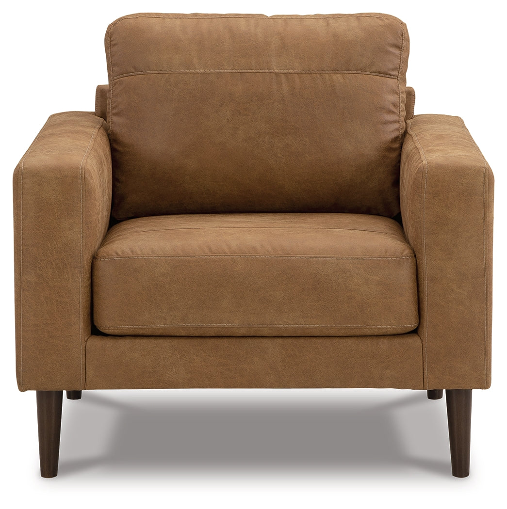 Telora Sofa, Loveseat, Chair and Ottoman in Caramel - PKG015059