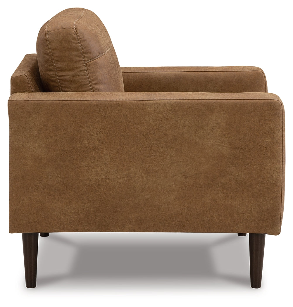 Telora Sofa, Loveseat, Chair and Ottoman in Caramel - PKG015059