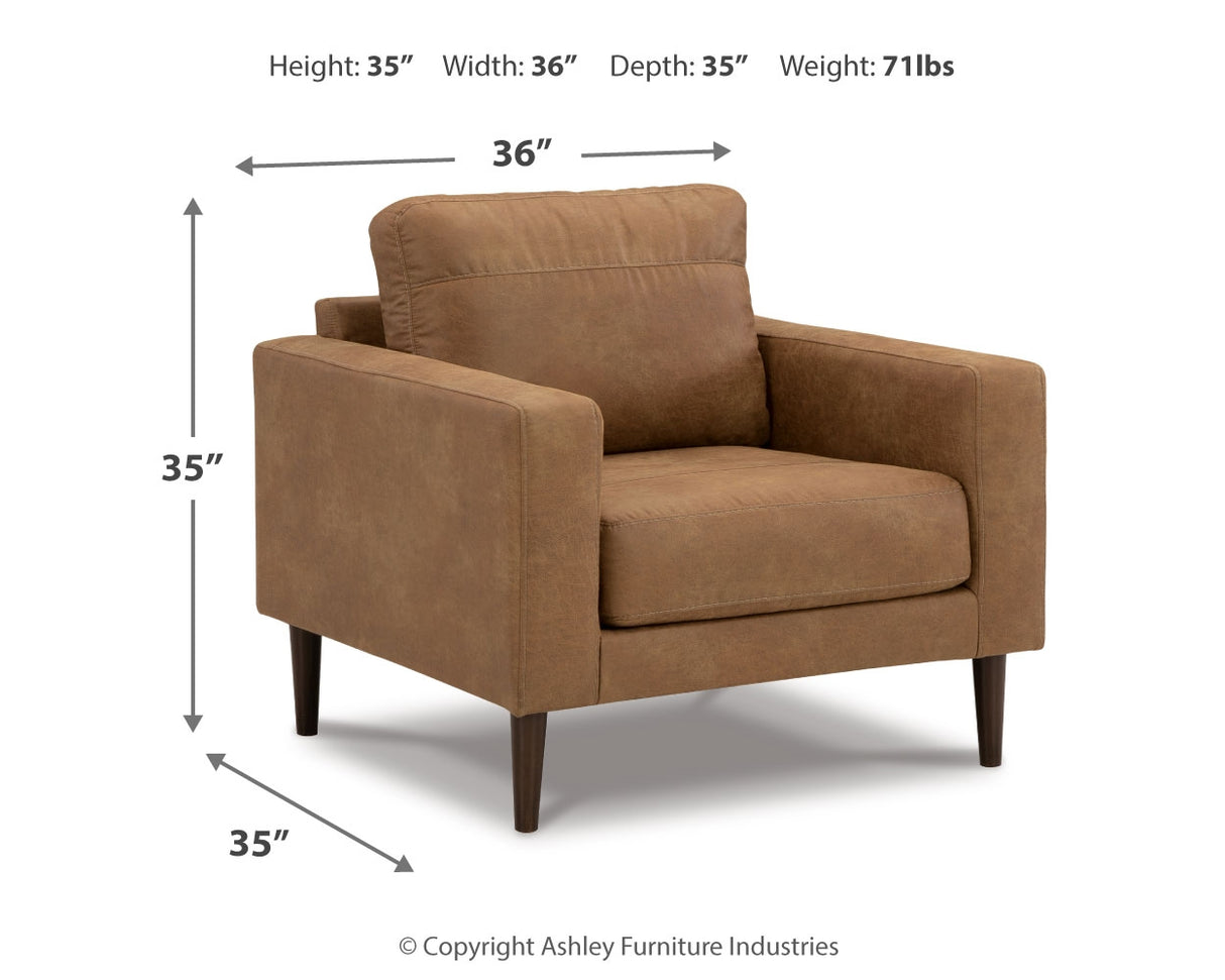 Telora Sofa, Loveseat, Chair and Ottoman in Caramel - PKG015059