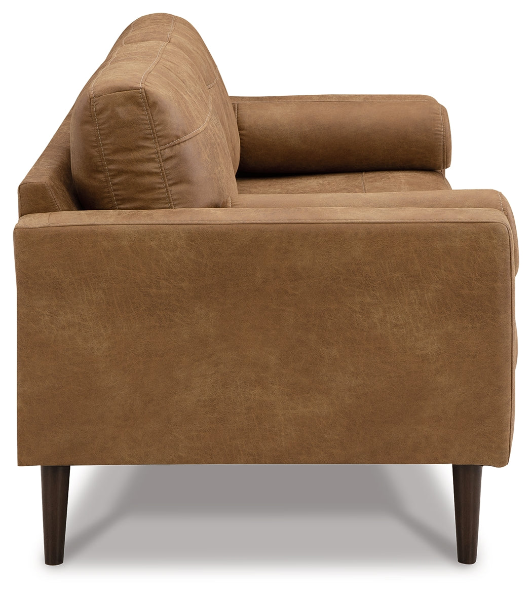 Telora Sofa, Loveseat, Chair and Ottoman in Caramel - PKG015059