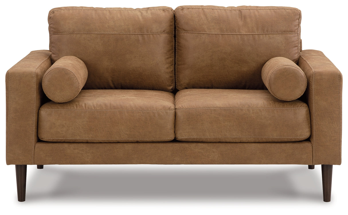 Telora Sofa, Loveseat, Chair and Ottoman in Caramel - PKG015059