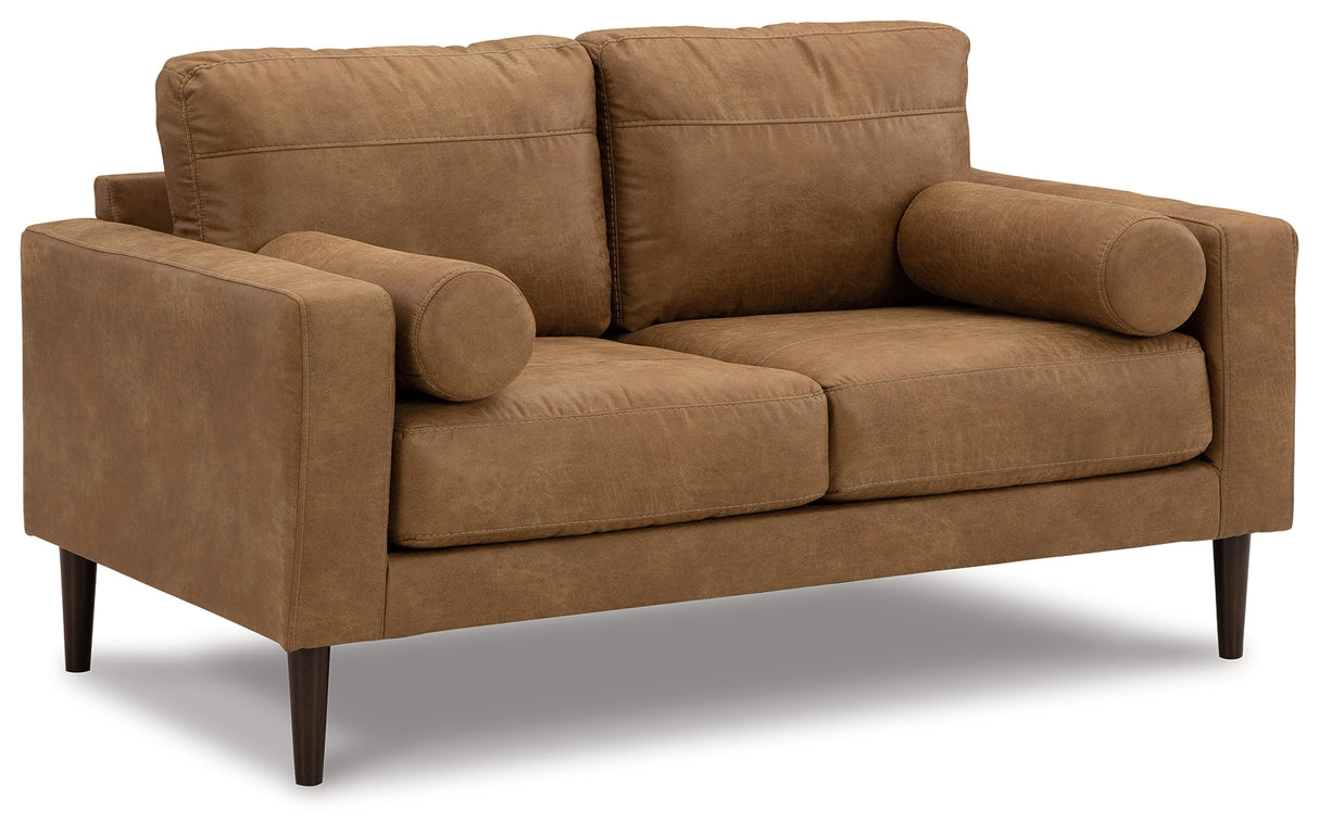 Telora Sofa, Loveseat, Chair and Ottoman in Caramel - PKG015059