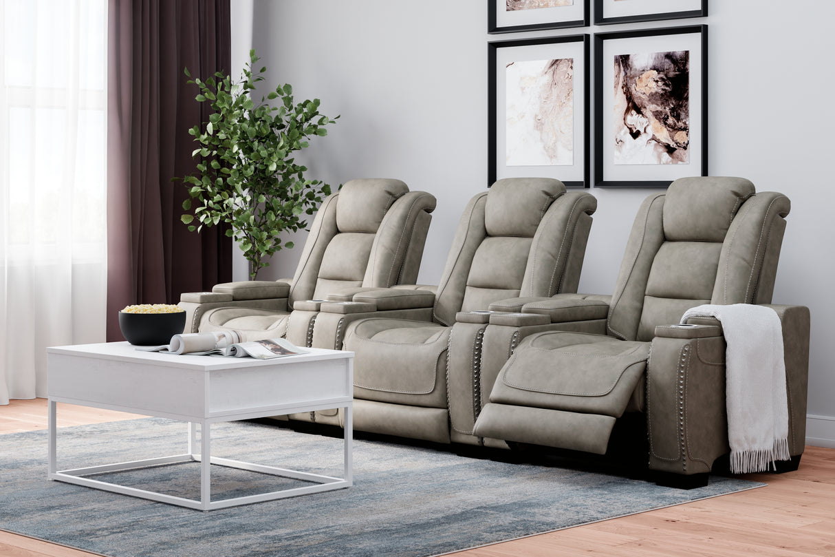 The Man-Den 3-Piece Home Theater Seating in Gray - PKG010455