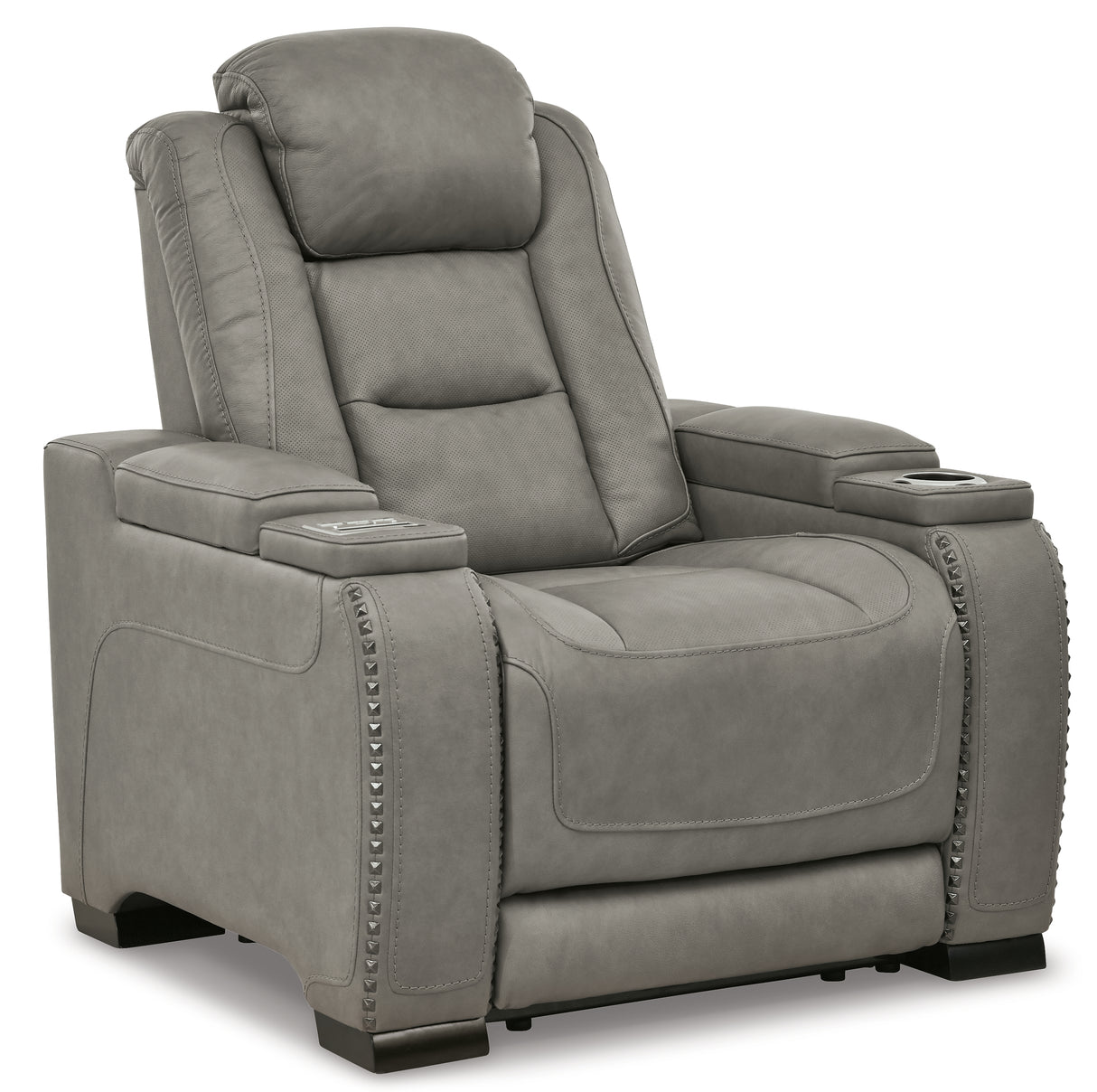 The Man-Den Sofa, Loveseat and Recliner in Gray - PKG010460