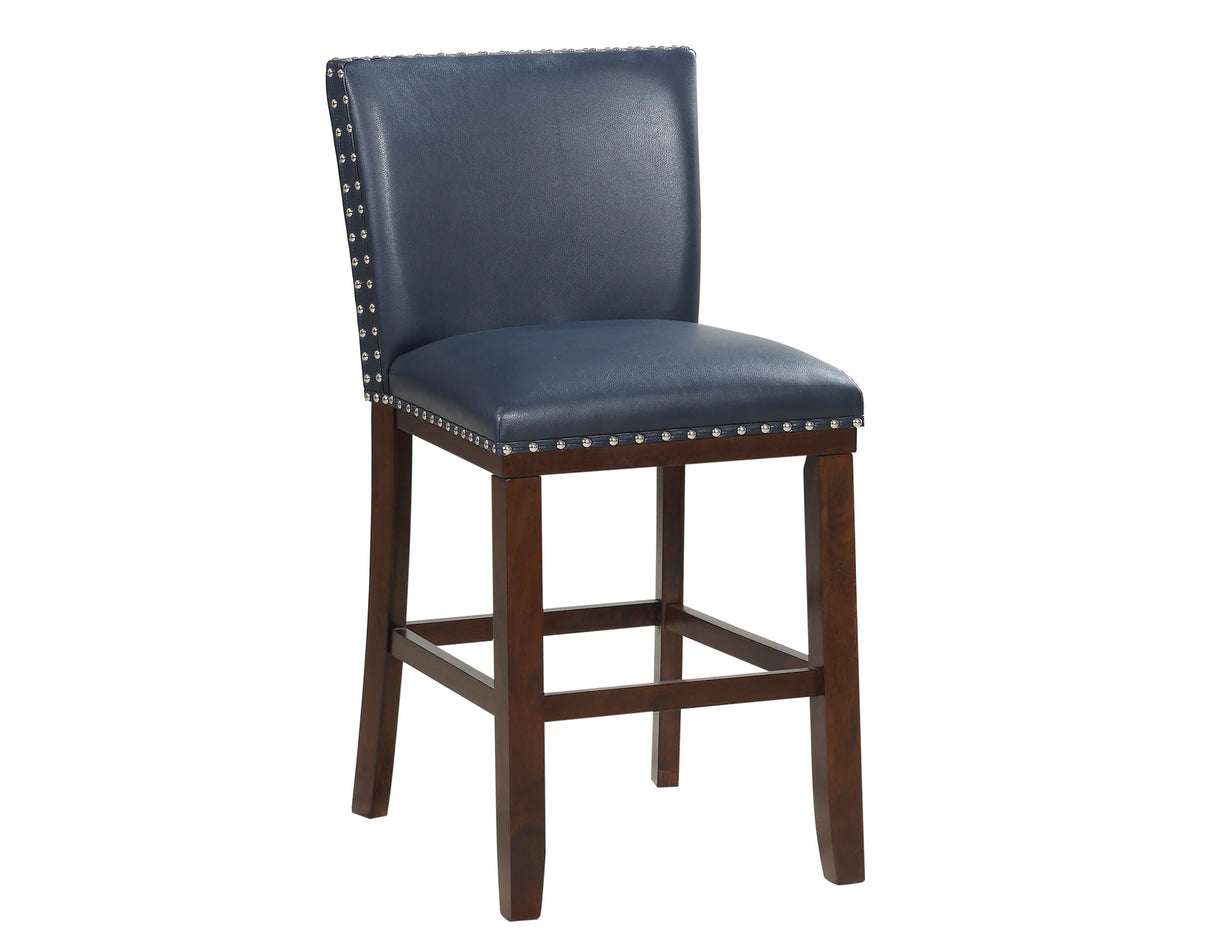 Tiffany 24″ Counter Stool, Navy Leatherette, Set of 2 - TF650CCNV