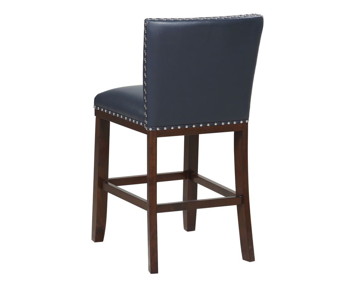 Tiffany 24″ Counter Stool, Navy Leatherette, Set of 2 - TF650CCNV